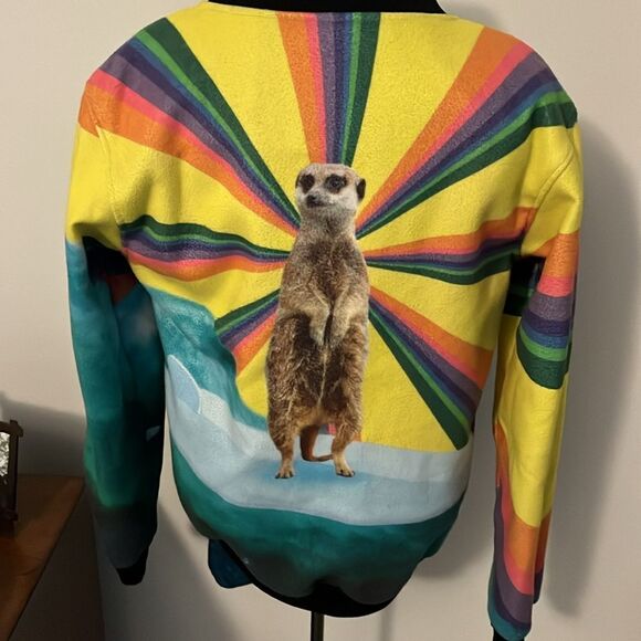 MR GUGU & MISS GO rare Merkeet Merkat rainbow snap baseball city jacket XS LBGTQ - Picture 4 of 6